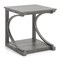 Black Metal Wood 24 Inch C-Shaped 2-Tier Square End Table Sofa Side Table - Grey
